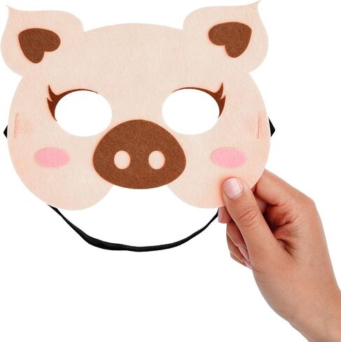 BLUE PANDA 12 Pack Felt Animal Masks for Kids, Jungle Safari Party Favors for Birthday (7x7.2 in) in Saudi Arabia