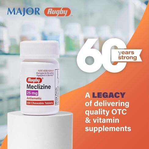 Meclizine HCL 25mg Generic For Bonine Chewable Tablets, 100 Count (Pack of 3) in Saudi Arabia