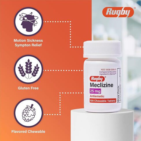 Meclizine HCL 25mg Generic For Bonine Chewable Tablets, 100 Count (Pack of 3) in Saudi Arabia