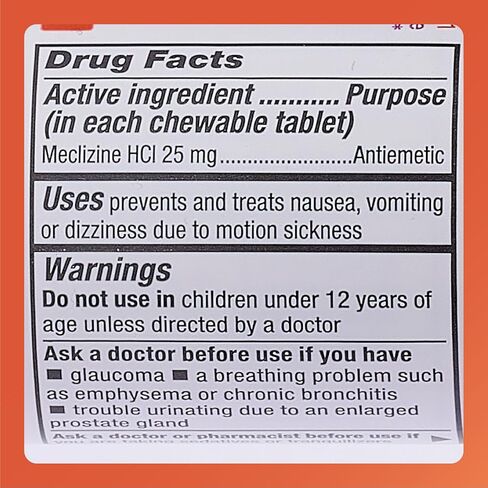 Meclizine HCL 25mg Generic For Bonine Chewable Tablets, 100 Count (Pack of 3) in Saudi Arabia