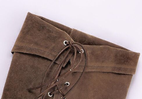 KUOIN Medieval Leg Covers Pirate and Renaissance Faux Leather Steampunk Costume for Boots (Brown) in Saudi Arabia