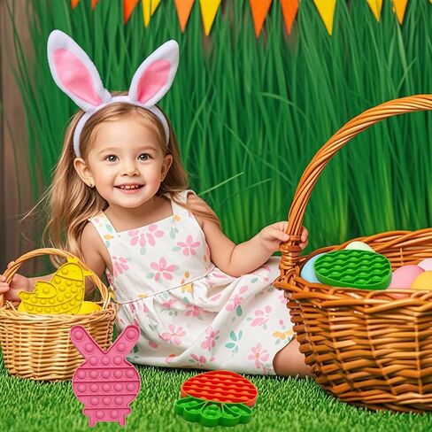 JoFAN 4 عبوات من ألعاب عيد الفصح الململة الحسية للأطفال الأولاد والبنات والأطفال الصغار، هدايا سلة عيد الفصح، هدايا تخفيف التوتر، هدايا الحفلات in Kuwait