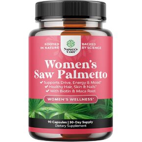 Extra Strength Saw Palmetto for Women - DHT Blocker Thickening Hair Vitamins for Hair Loss for Women - 500mg Pure Saw Palmetto Capsules with Maca Root & Biotin for Stronger Thicker Faster Hair Growth