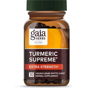 Gaia Herbs Turmeric Supreme Extra Strength - Helps Reduce Occasional Swelling from Normal Wear & Tear - with Turmeric Curcumin & Black Pepper - 60 Vegan Liquid Phyto-Capsules (Up to 60-Day Supply)