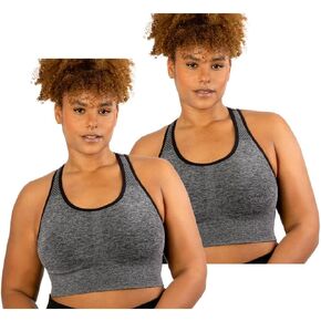 Under Control Plus Size Sports Bras for Women High Support Large Bust Racerback Padded White/Black Sport Bra Yoga Workout Bra in Kuwait