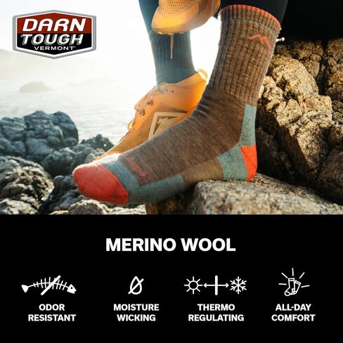 Darn Tough Vermont Merino Wool Micro Crew Socks Cushion Sage MD (US 7.5-9.5) in Saudi Arabia