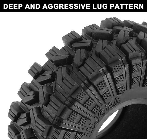 INJORA 1.9 Tires All Terrain King Trekker Wheel Tires for TRX4 SCX10 Pro Gen8 VS4-10 1/10 RC Crawler Car, 118 * 42mm (T1914) in Saudi Arabia