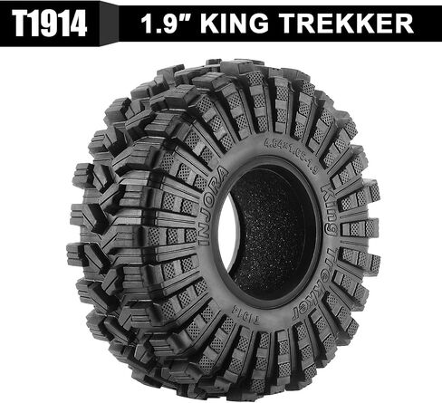 INJORA 1.9 Tires All Terrain King Trekker Wheel Tires for TRX4 SCX10 Pro Gen8 VS4-10 1/10 RC Crawler Car, 118 * 42mm (T1914) in Saudi Arabia