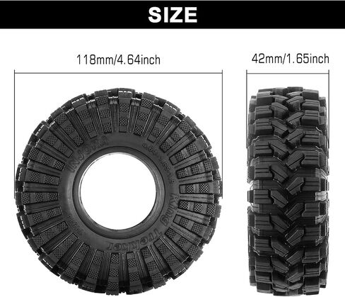 INJORA 1.9 Tires All Terrain King Trekker Wheel Tires for TRX4 SCX10 Pro Gen8 VS4-10 1/10 RC Crawler Car, 118 * 42mm (T1914) in Saudi Arabia