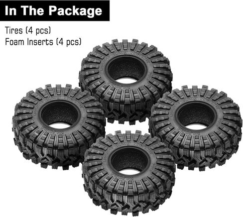 INJORA 1.9 Tires All Terrain King Trekker Wheel Tires for TRX4 SCX10 Pro Gen8 VS4-10 1/10 RC Crawler Car, 118 * 42mm (T1914) in Saudi Arabia