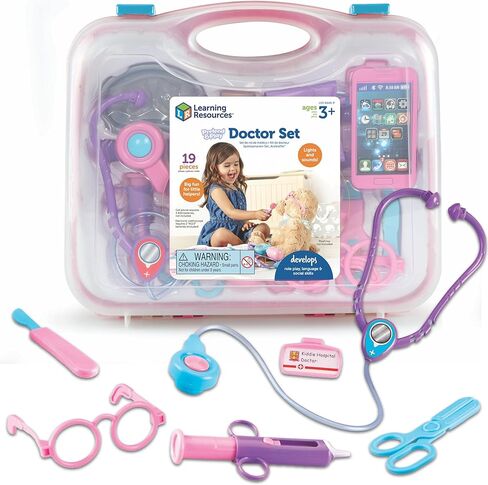 Learning Resources Pretend & Play Doctor Set Blue - 19 Pieces, Ages 3+ Doctor Kit for Kids, Toddler Doctor Kit, Toy Medical Kit, Toddler Social Emotional Learning Toys in Saudi Arabia