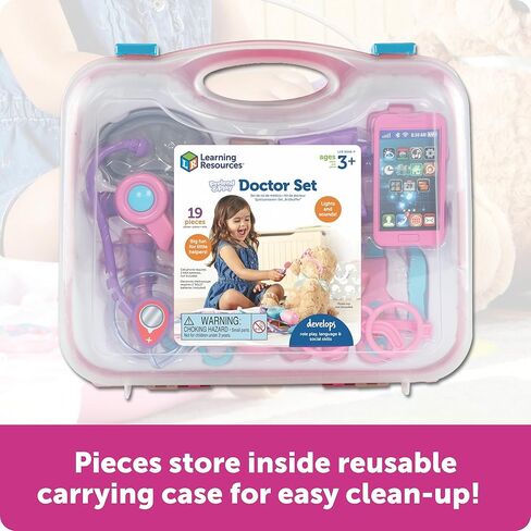 Learning Resources Pretend & Play Doctor Set Blue - 19 Pieces, Ages 3+ Doctor Kit for Kids, Toddler Doctor Kit, Toy Medical Kit, Toddler Social Emotional Learning Toys in Saudi Arabia