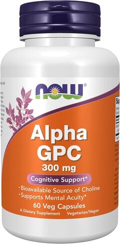 NOW Foods Now Foods Alpha Gpc 300mg, 60 Veg Caps (Pack of 2) in Saudi Arabia