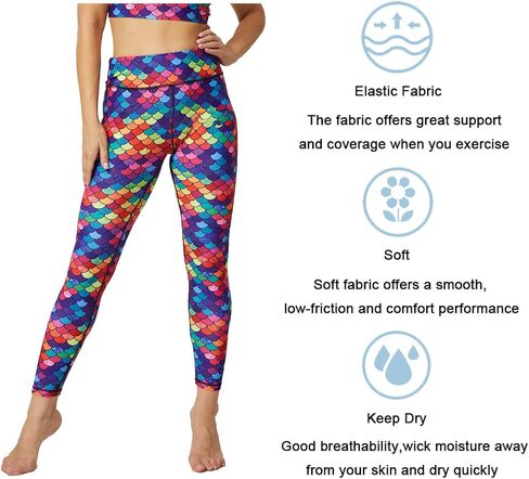 UIUO-UIPEU Women's Printed Yoga Pants with Pockets Workout Leggings for Women Tummy Control Compression Leggings in Kuwait
