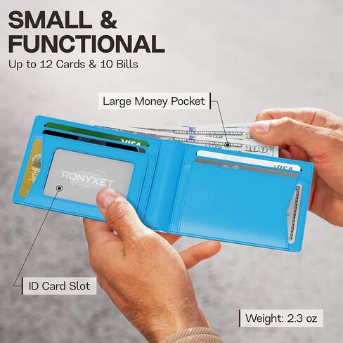 Ronyxet Minimalistic Carbon Fiber Wallet for Men - RFID Blocking Wallet, Business Card Holder and Credit Card Holder for Men - Front Pocket Aluminum Slim Metal Wallet with Metal Money Clips in Saudi Arabia