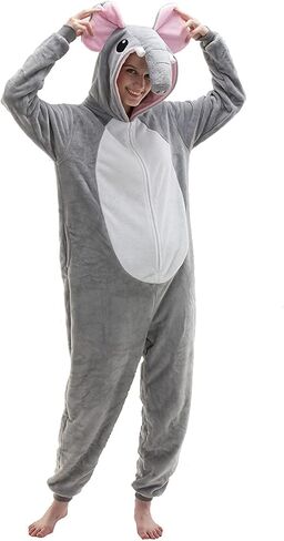 COSUSKET Snug Fit Unisex Adult Onesie Pajamas, Flannel Cosplay Animal One Piece Halloween Costume Sleepwear Homewear in Kuwait