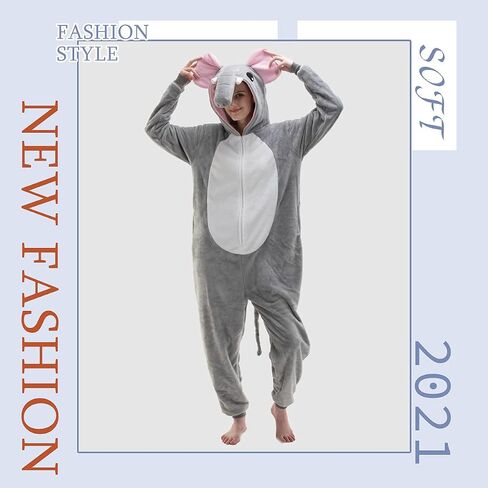 COSUSKET Snug Fit Unisex Adult Onesie Pajamas, Flannel Cosplay Animal One Piece Halloween Costume Sleepwear Homewear in Kuwait