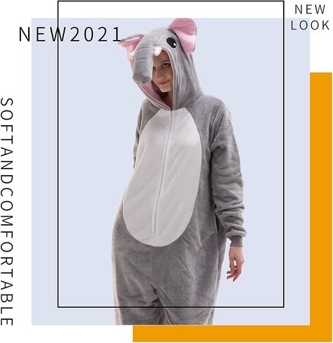 COSUSKET Snug Fit Unisex Adult Onesie Pajamas, Flannel Cosplay Animal One Piece Halloween Costume Sleepwear Homewear in Kuwait