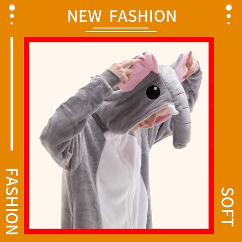 COSUSKET Snug Fit Unisex Adult Onesie Pajamas, Flannel Cosplay Animal One Piece Halloween Costume Sleepwear Homewear in Kuwait