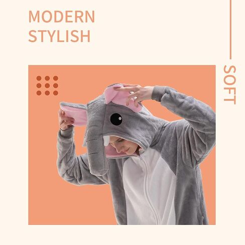 COSUSKET Snug Fit Unisex Adult Onesie Pajamas, Flannel Cosplay Animal One Piece Halloween Costume Sleepwear Homewear in Kuwait