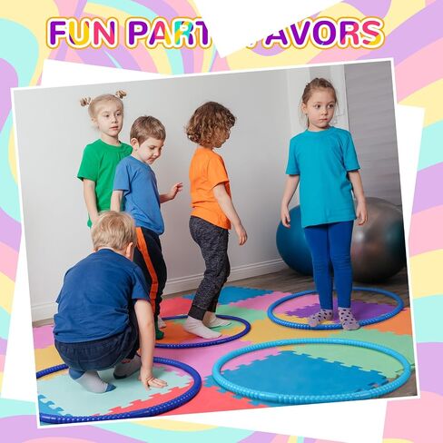 Sratte 12 Pcs Toy Hoop for Kids Detachable Adjustable Toy Hoop Colored Hoop Exercise Hula Ring Plastic Circles for Kids Teens Gymnastics, Dog Agility Equipment, Sports Party (Fresh Color,28 Inch) in Saudi Arabia