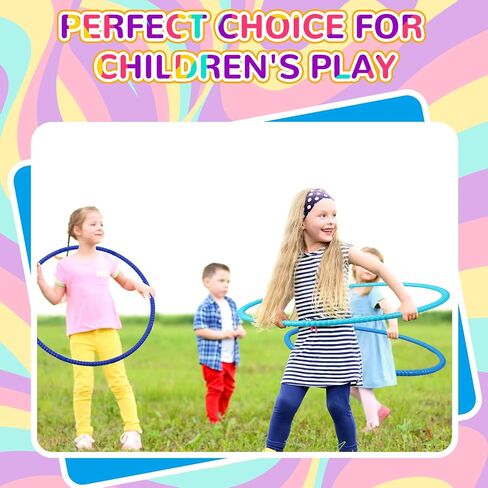 Sratte 12 Pcs Toy Hoop for Kids Detachable Adjustable Toy Hoop Colored Hoop Exercise Hula Ring Plastic Circles for Kids Teens Gymnastics, Dog Agility Equipment, Sports Party (Fresh Color,28 Inch) in Saudi Arabia