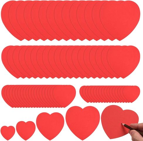 96 Pcs Red Glitter Heart Cutouts Assorted Size Paper Hearts Cutouts Valentine's Day Heart Die Cuts for Kid's Love and Peace School Craft Valentine Classroom Bulletin Board Decor(11.8",8.5",3.9",2.8") in Kuwait