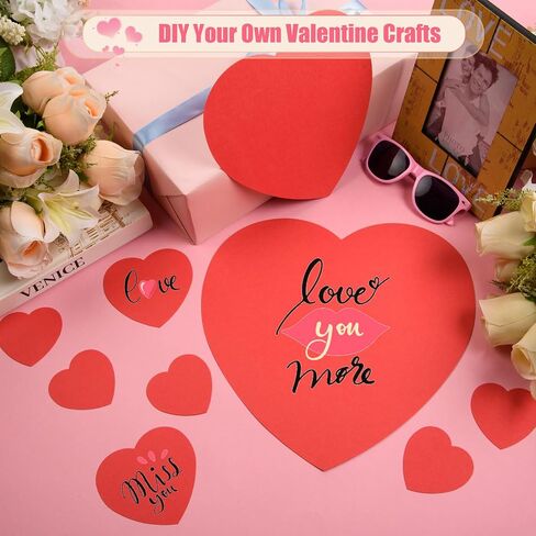 96 Pcs Red Glitter Heart Cutouts Assorted Size Paper Hearts Cutouts Valentine's Day Heart Die Cuts for Kid's Love and Peace School Craft Valentine Classroom Bulletin Board Decor(11.8",8.5",3.9",2.8") in Kuwait