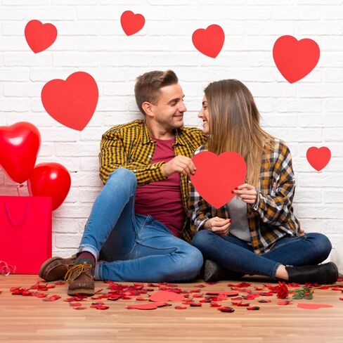 96 Pcs Red Glitter Heart Cutouts Assorted Size Paper Hearts Cutouts Valentine's Day Heart Die Cuts for Kid's Love and Peace School Craft Valentine Classroom Bulletin Board Decor(11.8",8.5",3.9",2.8") in Kuwait