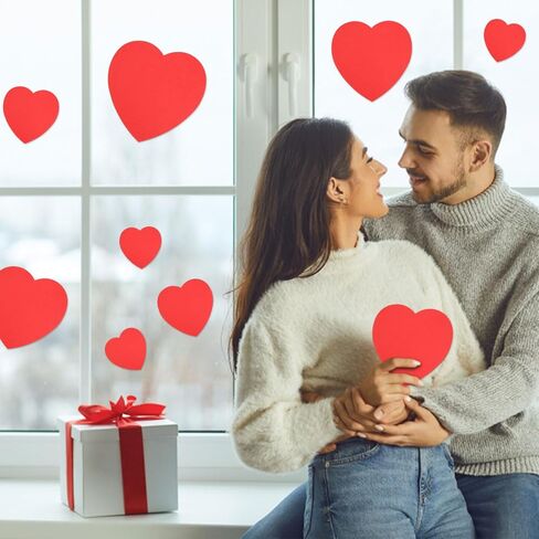 96 Pcs Red Glitter Heart Cutouts Assorted Size Paper Hearts Cutouts Valentine's Day Heart Die Cuts for Kid's Love and Peace School Craft Valentine Classroom Bulletin Board Decor(11.8",8.5",3.9",2.8") in Kuwait