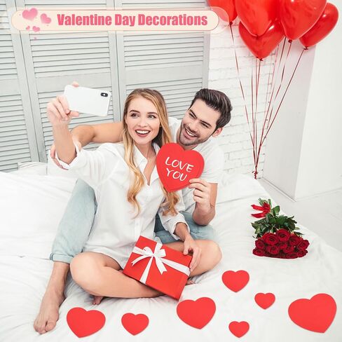 96 Pcs Red Glitter Heart Cutouts Assorted Size Paper Hearts Cutouts Valentine's Day Heart Die Cuts for Kid's Love and Peace School Craft Valentine Classroom Bulletin Board Decor(11.8",8.5",3.9",2.8") in Kuwait