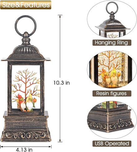 Halloween Snow Globe, Halloween Decorations for Home, Glittering Lighted Lantern Black Cat Fall Autumn Decor in Saudi Arabia