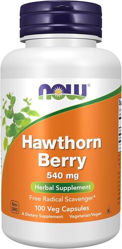 NOW Supplements, Hawthorn Berry 540 mg, Free Radical Scavenger*, Herbal Supplement, 100 Veg Capsules in Saudi Arabia