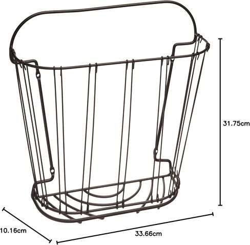 Spectrum Seville Magazine Rack (Black) - Standing Wire Storage for Desk, Office, Side Table, Bathroom, Files, Workspace, Books, Paper, & More in Kuwait