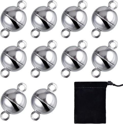 10 Pieces Jewellery Magnetic Clasps. Round Magnetic Clasps for Bracelets and Necklaces, 8 mm in Saudi Arabia