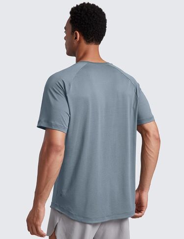 CRZ YOGA Mens Lightweight Athletic T-Shirts Moisture Wicking Running Workout Shirt Short Sleeve Gym Tops in Kuwait