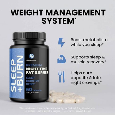 Night Time Fat Burner | Shred Fat While You Sleep | Hunger Suppressant, Carb Blocker & Weight Loss Support Supplements | Burn Belly Fat, Support Metabolism & Fall Asleep Fast | 60 Nighttime Pills in Saudi Arabia