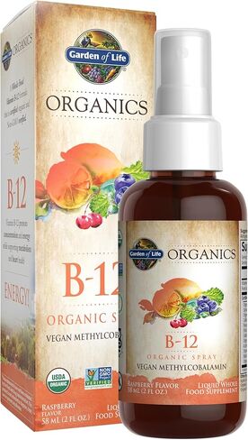 Garden of Life B12 Vitamin - mykind Organic Whole Food B-12 for Metabolism and Energy, Raspberry, 2oz Liquid in Saudi Arabia