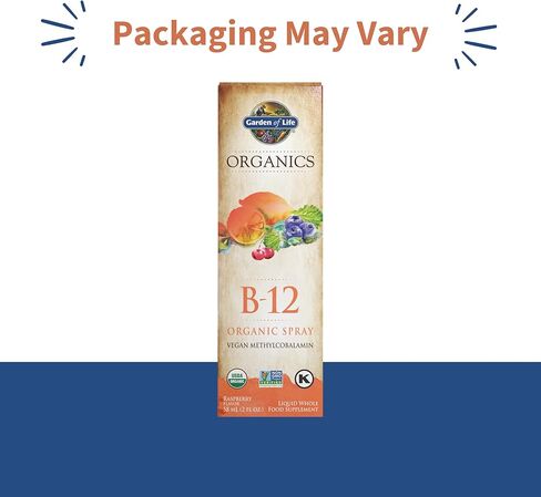 Garden of Life B12 Vitamin - mykind Organic Whole Food B-12 for Metabolism and Energy, Raspberry, 2oz Liquid in Saudi Arabia