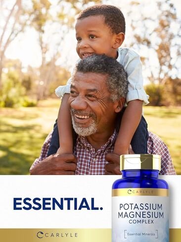 Potassium Magnesium Supplement | 250 Count | Non-GMO & Gluten Free Complex | by Carlyle in Saudi Arabia