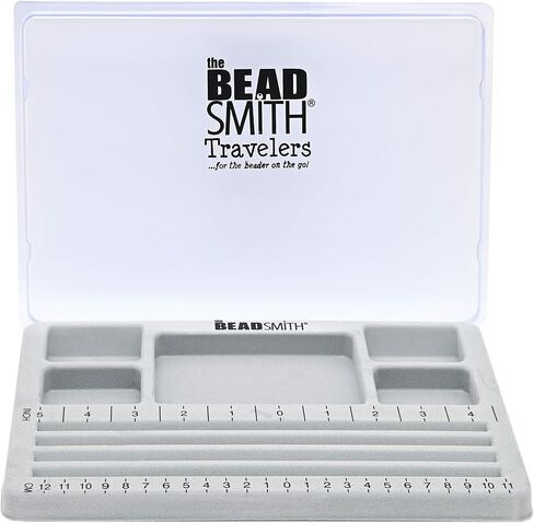 The BeadSmith Travel Bead Design in Beading Board and Gray Flock with Lid, 7.75 by 11.25-Inch in Saudi Arabia