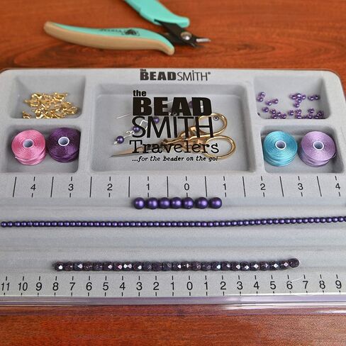 The BeadSmith Travel Bead Design in Beading Board and Gray Flock with Lid, 7.75 by 11.25-Inch in Saudi Arabia