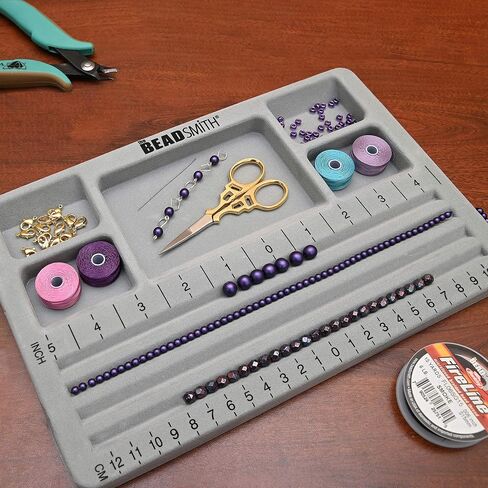 The BeadSmith Travel Bead Design in Beading Board and Gray Flock with Lid, 7.75 by 11.25-Inch in Saudi Arabia