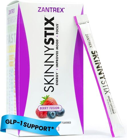 مسحوق الطاقة Zantrex SkinnyStix - زيادة الطاقة، وزيادة التركيز، وتعزيز المزاج - 10 سعرات حرارية - حبوب القهوة، يربا ماتي، كايين - 30 قطعة (عبوة من 1) بيري فيوجن in Saudi Arabia