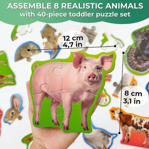 6XSET Wooden Puzzles for Toddlers 1-3 Year Old - 15x15 Inches Kids Puzzles Ages 2-4 by QUOKKA - Safari Montessori Toddler Toys - Motor Skills Games Gifts for Girls and Boys in Saudi Arabia