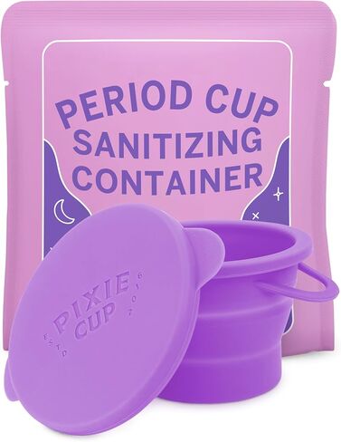 Public Restroom Menstrual Carry Cup 2.0 - Big Cleaner Container to Clean Your Period Cup Or Disc - Microwavable Friendly - Foldable for Travel - Sterilizer Wash Case Holder for Your Menstrual Cups in Saudi Arabia