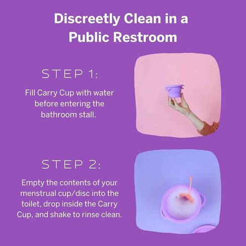 Public Restroom Menstrual Carry Cup 2.0 - Big Cleaner Container to Clean Your Period Cup Or Disc - Microwavable Friendly - Foldable for Travel - Sterilizer Wash Case Holder for Your Menstrual Cups in Saudi Arabia