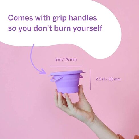 Public Restroom Menstrual Carry Cup 2.0 - Big Cleaner Container to Clean Your Period Cup Or Disc - Microwavable Friendly - Foldable for Travel - Sterilizer Wash Case Holder for Your Menstrual Cups in Saudi Arabia
