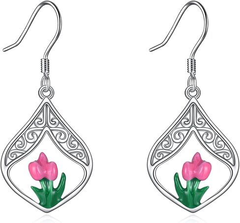 SILBAZ Scottish Thistle Earrings Celtic Knot Earrings Teardrop Dangle Earrings Thistle Enamel Earrings Scottish Flower Jewelry Gifts for Women Girls in Saudi Arabia