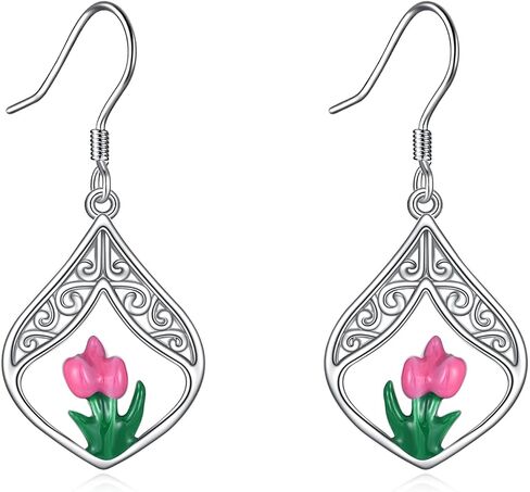 SILBAZ Scottish Thistle Earrings Celtic Knot Earrings Teardrop Dangle Earrings Thistle Enamel Earrings Scottish Flower Jewelry Gifts for Women Girls in Saudi Arabia